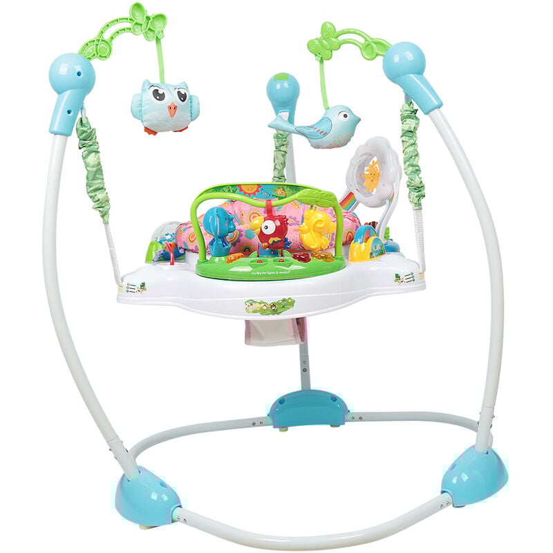 foto del prodotto sifree sedia a dondolo bambini,sdraietta neonati con giochi, dondolo per bambini con dispositivi di sicurezza blu