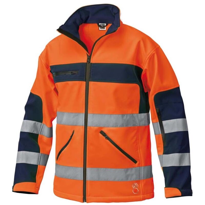 foto del prodotto siggi - giacca softshell ad alta visibilita bicolore arancio blue arancio-navy s