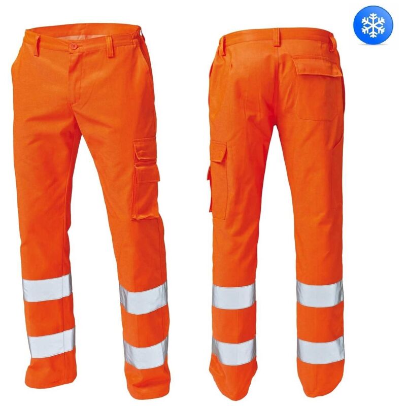 foto del prodotto siggi pantaloni alta visibilita invernali arancioni arancio l