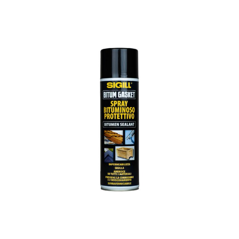 foto del prodotto sigill bitum gasket spray bituminoso protettivo 500 ml impermeabilizza e a sovraverniciabile adatto per tutti i materiali