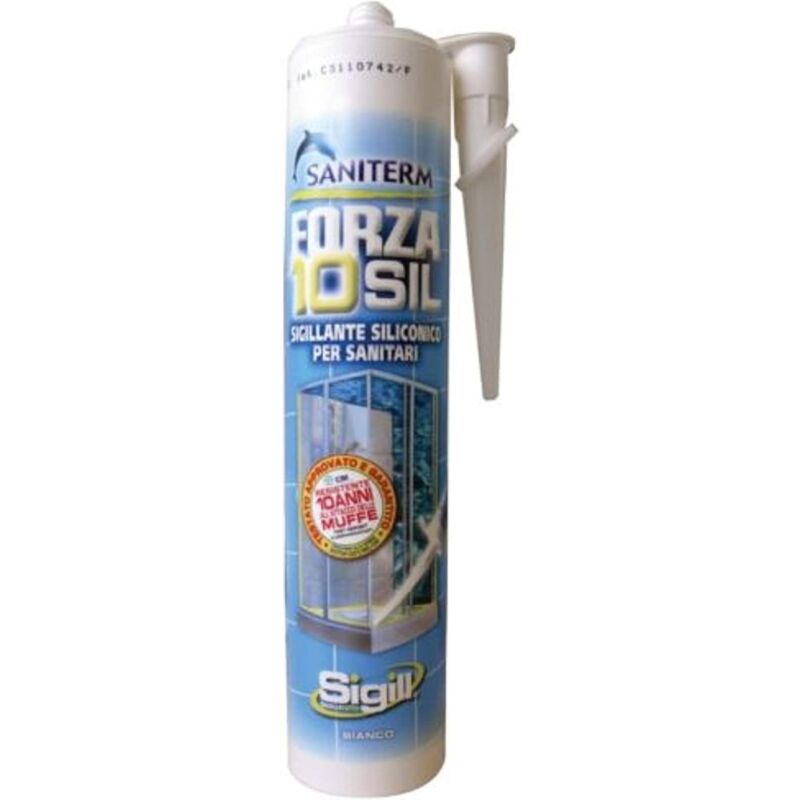 foto del prodotto sigill cartuccia ante siliconico trasparente forza 10 per sanitari fungicida silicone antimuffa professionale testato e garantito made in italy