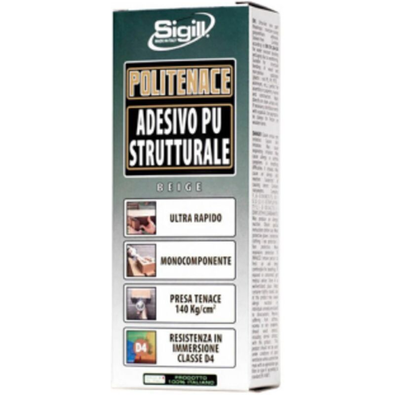 foto del prodotto sigill - politenace tubetto adesivo poliuretanico strutturale beige 60 ml per incollaggi fortissimi verniciabile made in italy