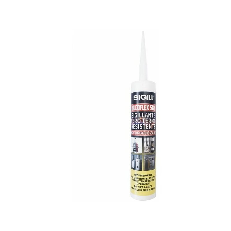 foto del prodotto sigill silicone 280 ml. nero alta temperatura 250 picco 300 qualita professionale