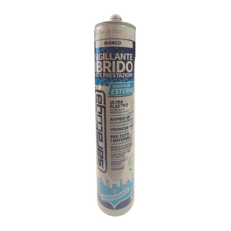foto del prodotto sigillante ibrido alte prestazioni 280ml bianco per esterno saratoga