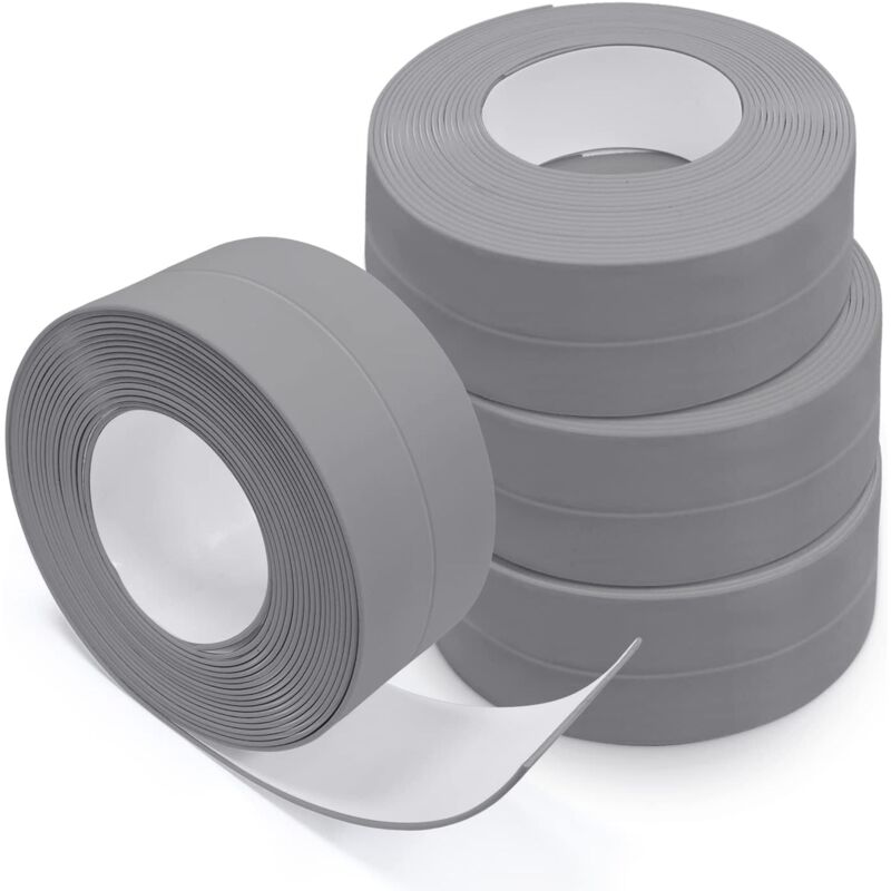 foto del prodotto sigillante per pareti e facciate, fondo porta adesivo, 4 rotoli di striscia sigillante, pvc autoadesivo, wc, vasca da bagno, angolo parete,