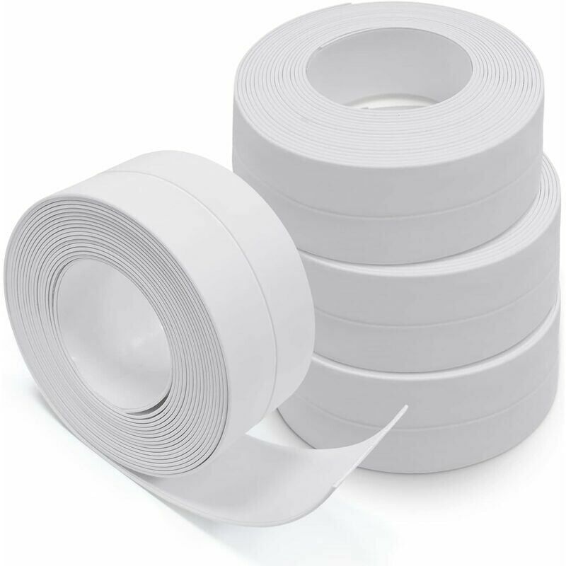 foto del prodotto sigillante per pareti e facciate, fondo porta adesivo, striscia sigillante a 4 rotoli, pvc autoadesivo, wc, vasca da bagno, angolo della parete,