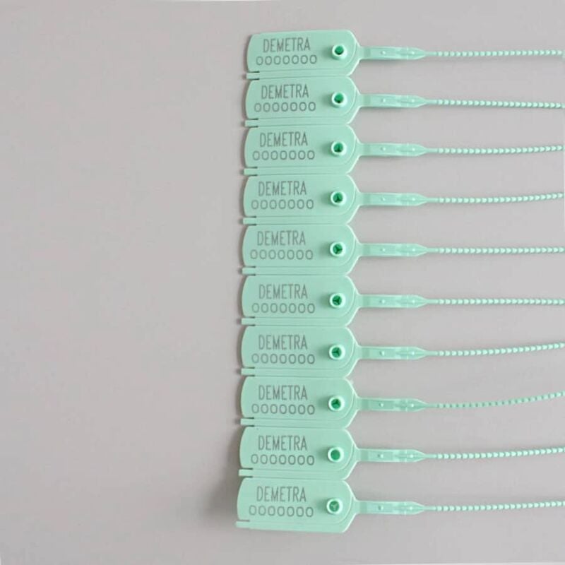 foto del prodotto sigilli di sicurezza in plastica regolabile con poca resistenza sulla trazione inferiore a 4kn numero pezzi 100 sigilli