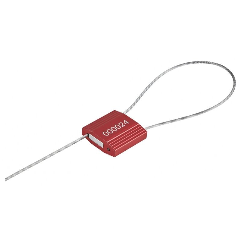 foto del prodotto sigilli in alluminio, 25 pezzi, grado h, numerati e colorati, cavo acciaio 1,5x240mm, lockout tagout loto thirard lockout tagout loto thirard