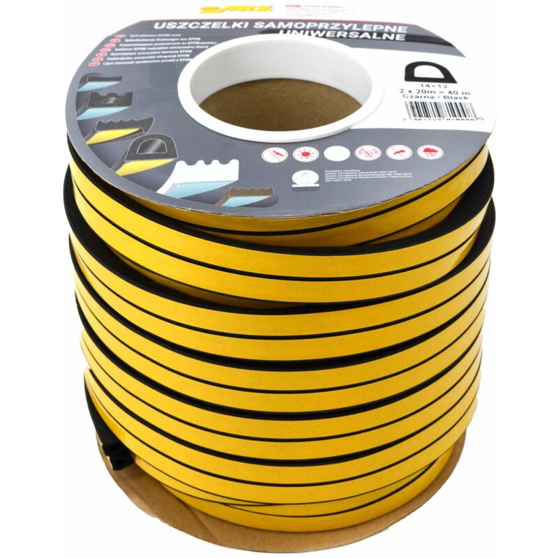 foto del prodotto sigillo autoadesivo per porte nero 14 x 12 mm universale