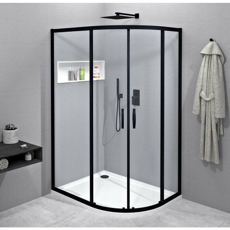 foto del prodotto sigma box doccia 120x90 cm, r550, nero opaco vetro trasparente gs1290b gelco