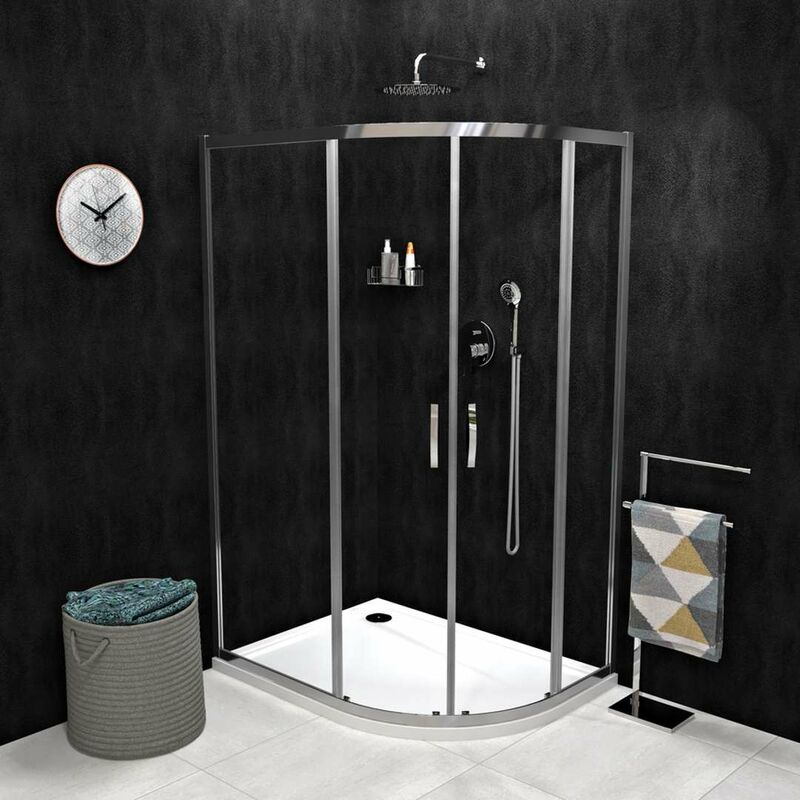 foto del prodotto sigma box doccia simply in quattro parti 120x90 cm, coated glass, alluminio lucido vetro trasparente gs1290 gelco