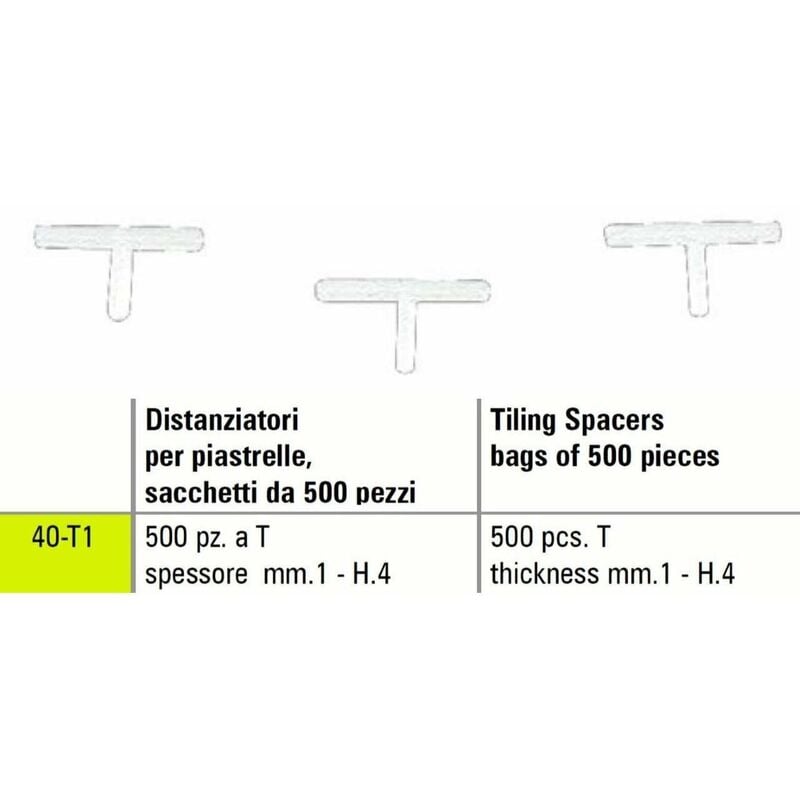 foto del prodotto sigma distanziatori a t per piastrelle 40 t1 a spessore mm 1 h. 4 500 pezzi