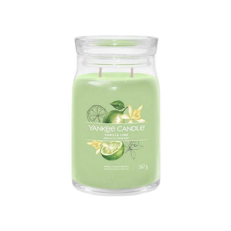 foto del prodotto signature candela in giara grande vanilla lime 90 ore yankee candle