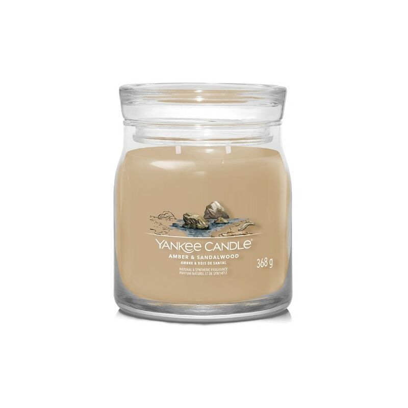 foto del prodotto signature candela in giara media amber sandalwood 50 ore yankee candle