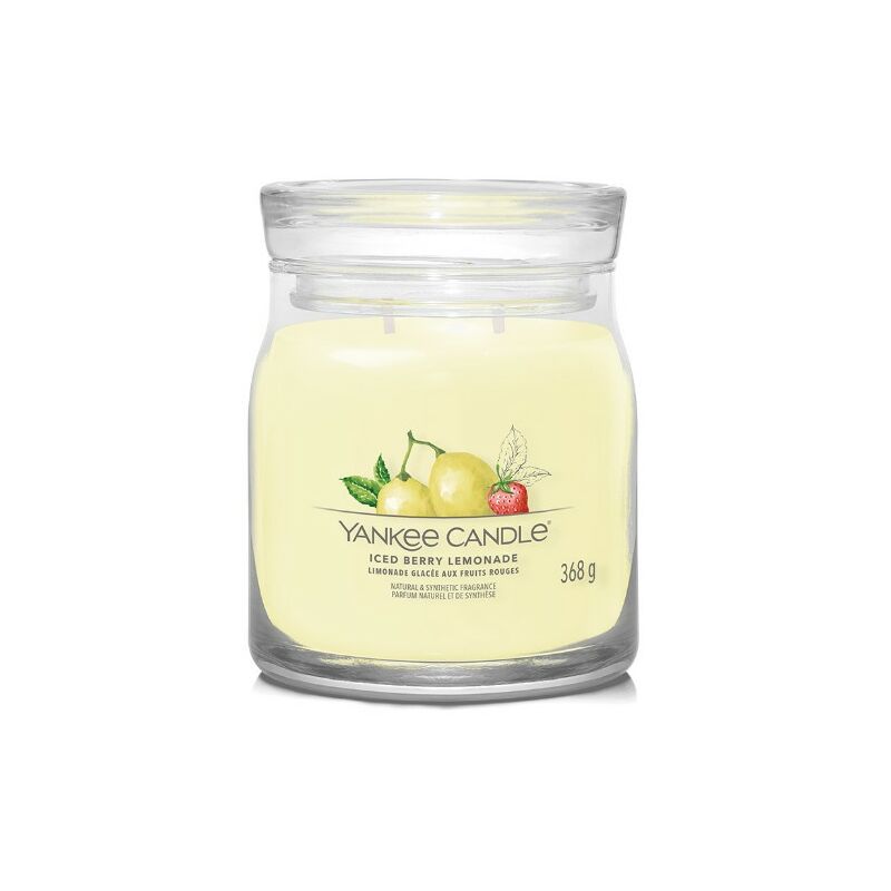 foto del prodotto signature candela in giara media iced berry lemonade 50 ore yankee candle