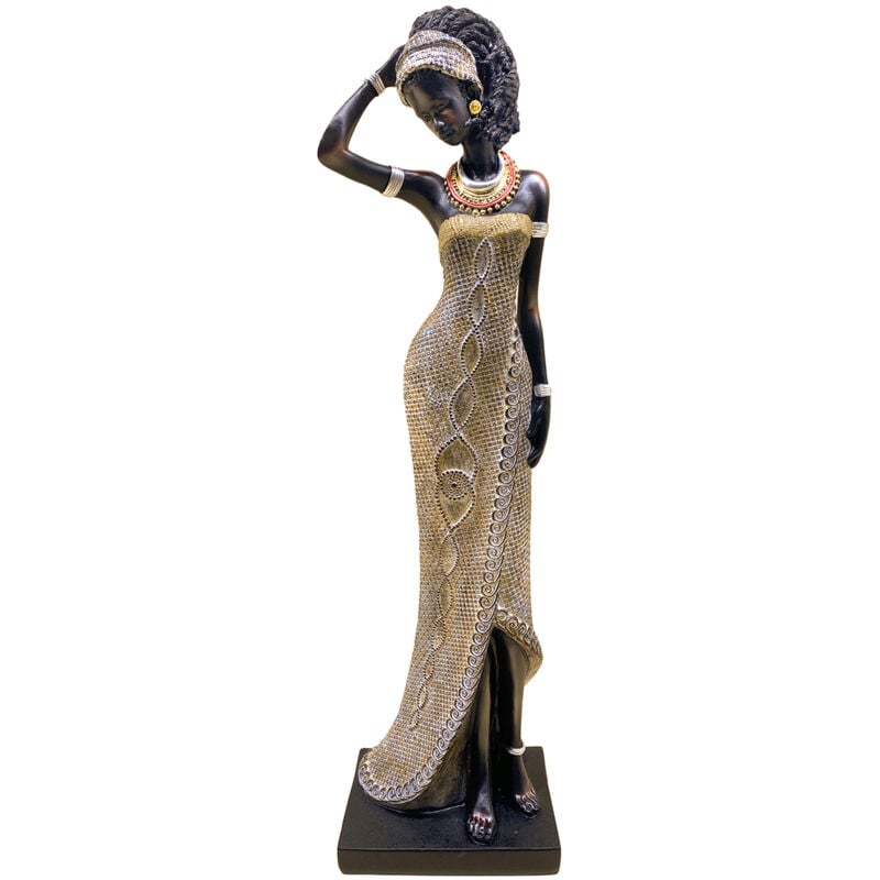 foto del prodotto signes grimalt - africana africani ed elefanti grigi - figura decorativa in resina 42x12x9 cm
