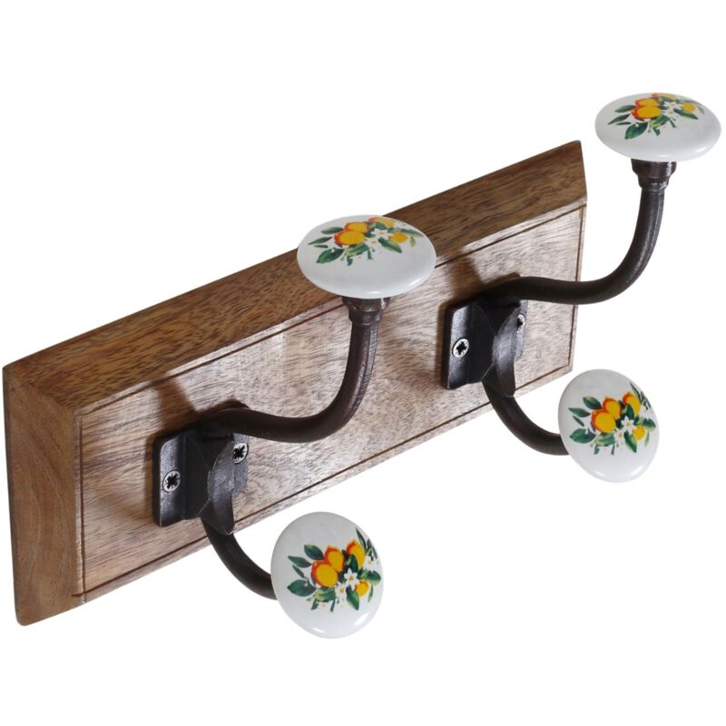 foto del prodotto signes grimalt appendiabiti doppio in legno con 2 pomelli per decorazione da parete, ideale per organizzare e abbellire la tua casa