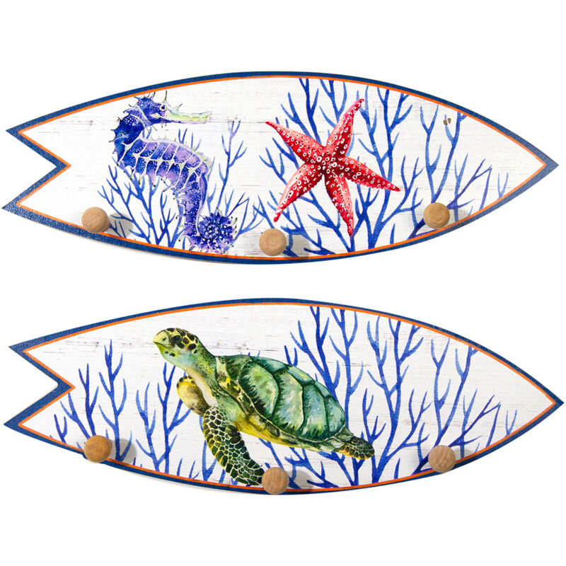foto del prodotto signes grimalt appendiabiti surfboard hanger 2u blu 14x40x1cm decorazione e organizzazione per la tua casa