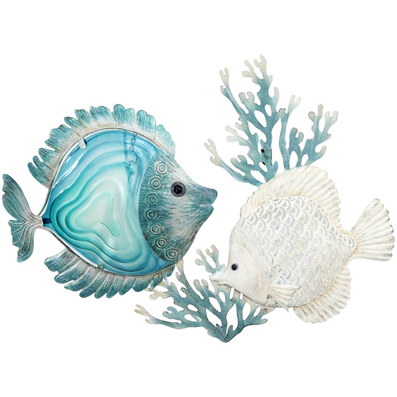 foto del prodotto signes grimalt applicare la parete dell ornamento in metallo wall advold blue garden 6x62x46cm 30180