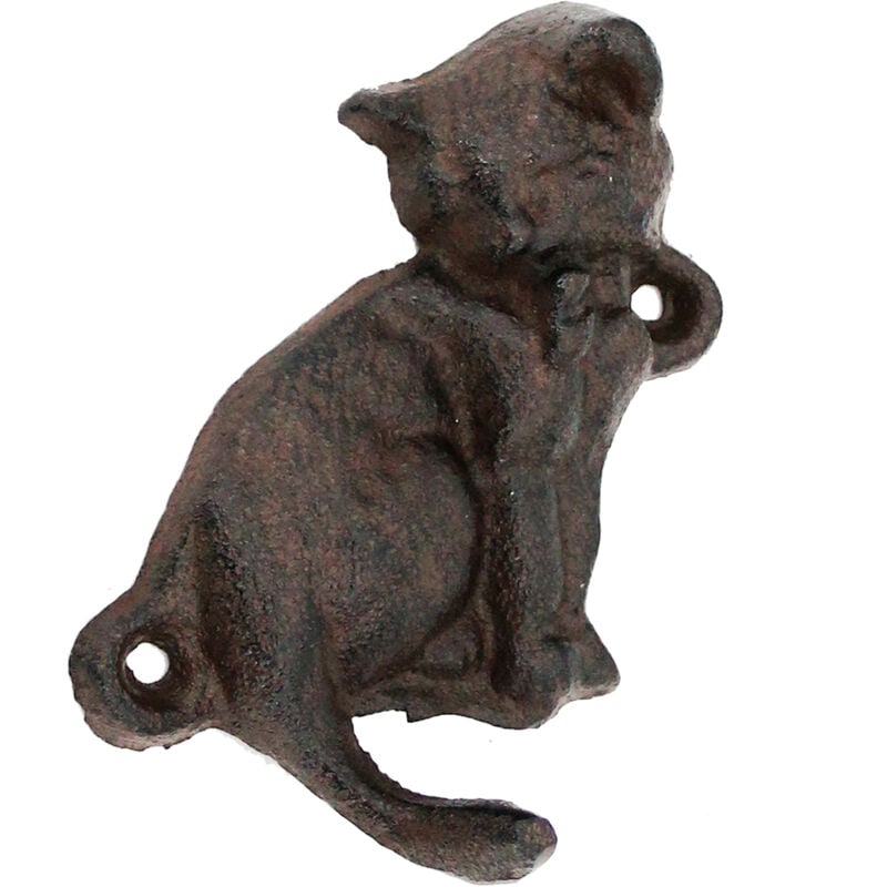 foto del prodotto signes grimalt cat hanger appendiabiti vintage in ghisa grigia con 1 pomello 10x9x4 cm