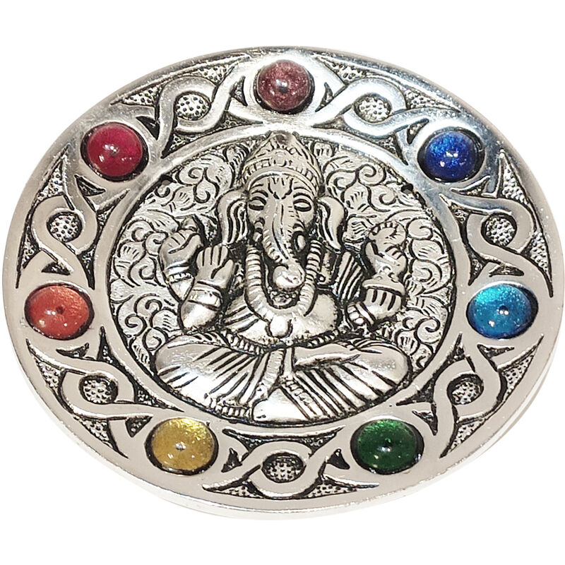 foto del prodotto signes grimalt - chakra ganesh platone completa natura piatto argento rotondo - 1x11x11cm