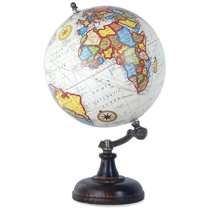 foto del prodotto signes grimalt decorazione mondiale di globe white world globe 20 cm multicolor world balloons 20x22x34cm 10131