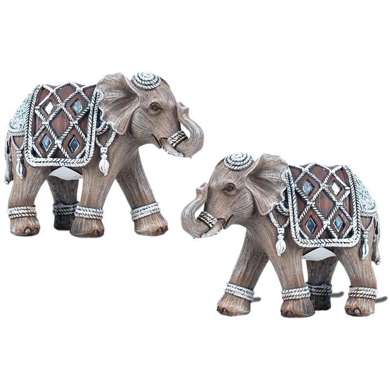 foto del prodotto signes grimalt figure africane e figure di elefante set elephant 2 african ed elefants multicolore 5x12x9cm 12304
