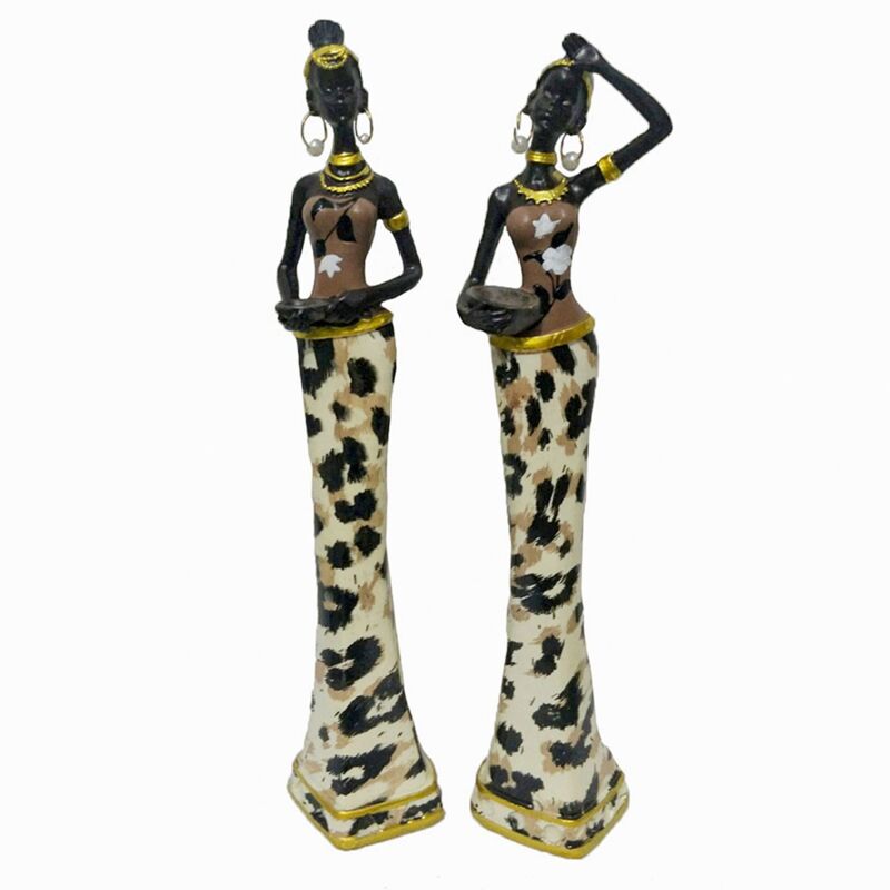 foto del prodotto signes grimalt figure di figure africane figura africana donna 2 uni. elefanti africani e marroni 6x6x28cm 28816