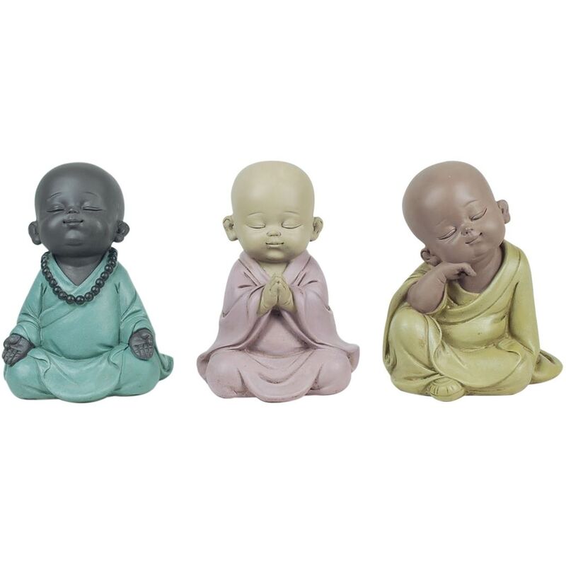 foto del prodotto signes grimalt figure di figure di buddha buddha 3 diversi set 3u multicolore buddles 8x11x14cm 20772