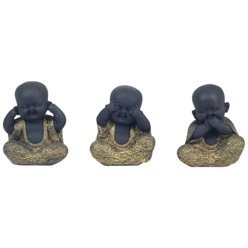 foto del prodotto signes grimalt figure di figure di buddha buddha non parla see hey set 3u buddas nero 5x7x9cm 20779