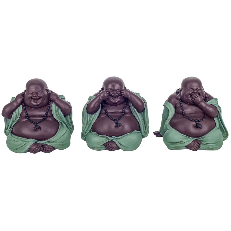 foto del prodotto signes grimalt figure di figure di buddha la figura di buddha non vede ascolta parla 3 unit buddha blu 14x15x14cm 26629