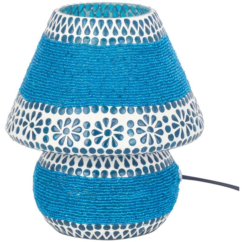 foto del prodotto signes grimalt lampada da tavolo a mosaico in stile etnico blu indiano, decorazione domestica