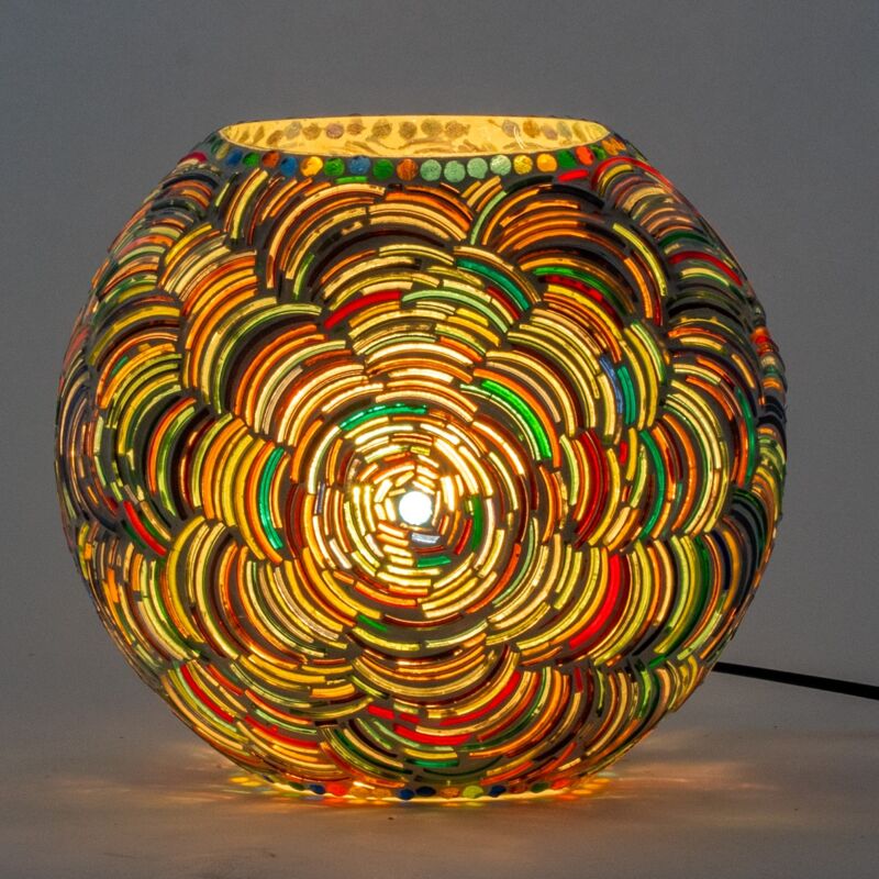 foto del prodotto signes grimalt lampada desktop per mobili lampade a lampada marocchina multicolore 25x25x13cm 28548