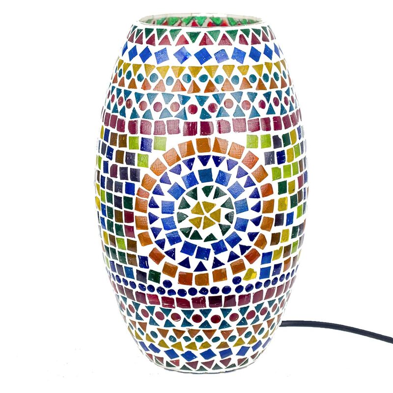 foto del prodotto signes grimalt lampada desktop per mobili lampade a mosaico multicolore 18x18x30cm 16148
