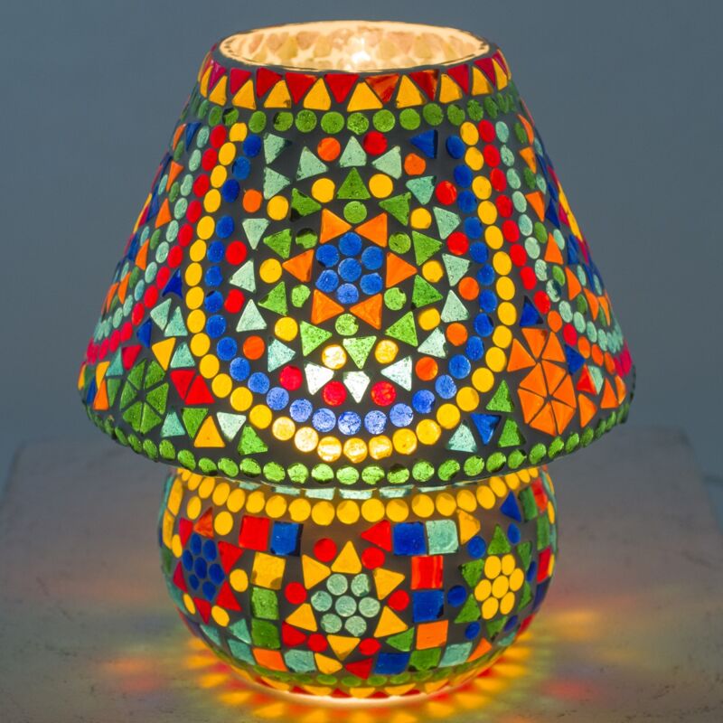 foto del prodotto signes grimalt lampada desktop per mobili lampade a mosaico multicolore 20x20x23cm 22830