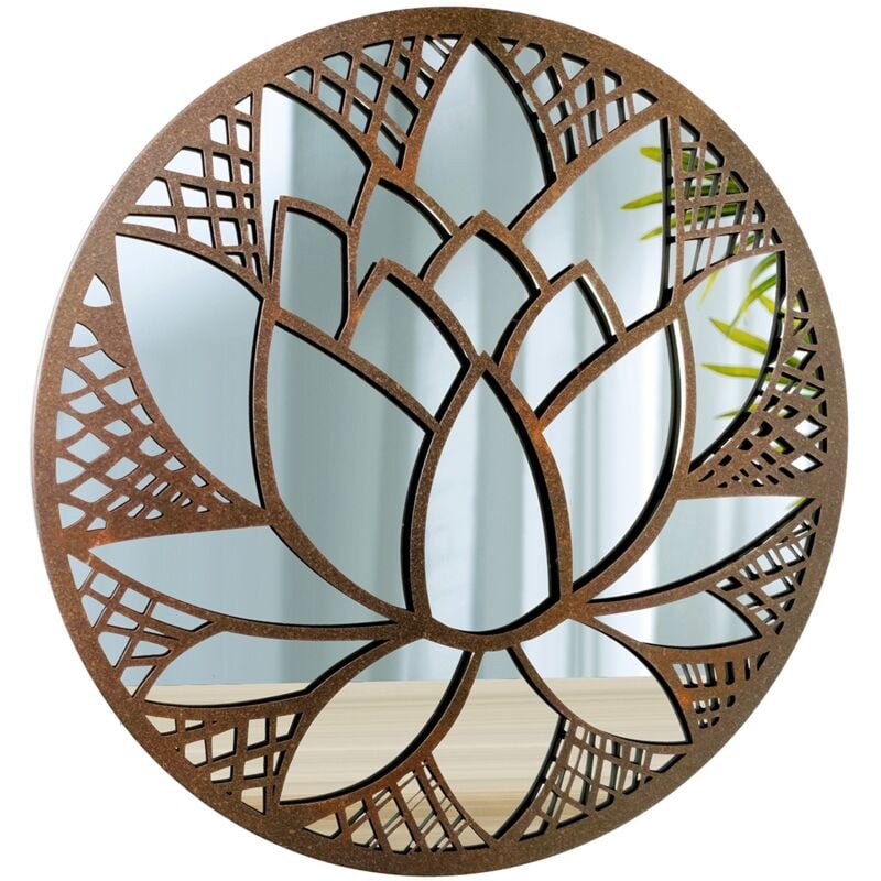foto del prodotto signes grimalt mirror flower mirror metal applicare metallo marrone rotondo 50x50x2cm