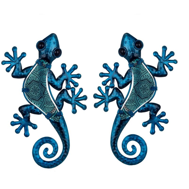 foto del prodotto signes grimalt muro di figura animale adorno figura lizards 2 unit jardin azul 13x30x1cm 24973