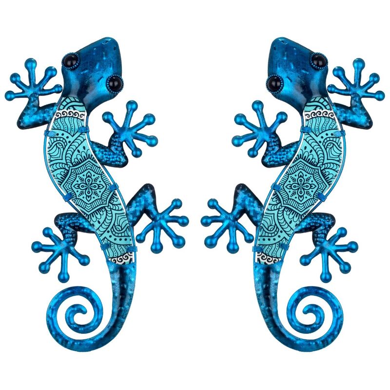 foto del prodotto signes grimalt muro di figura animale adorno figura lucertole 2 unit blu giardino 17x36x1cm 24974