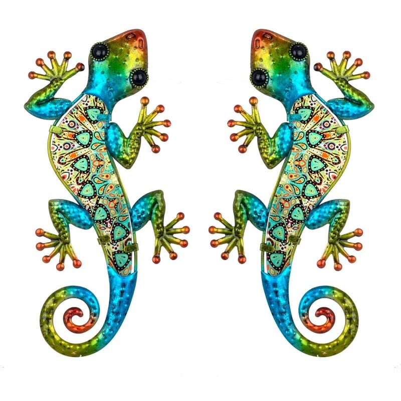 foto del prodotto signes grimalt muro di figura animale adorno figura lucertole 2 unit green garden 13x30x1cm 24983