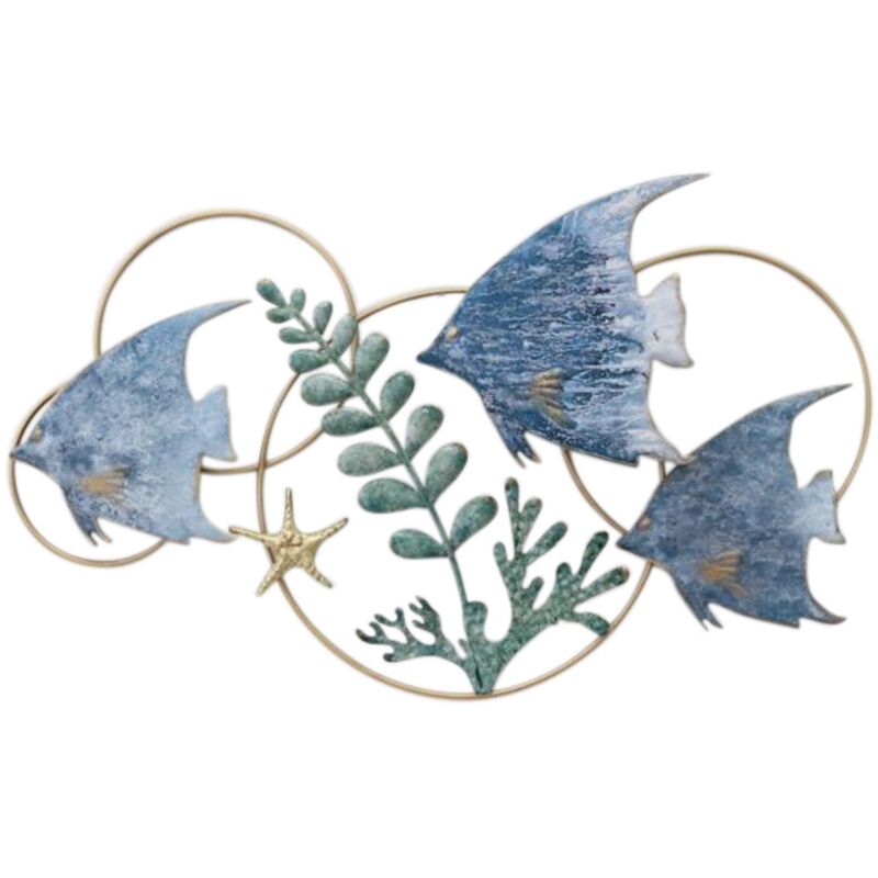 foto del prodotto signes grimalt ornamento da parete con pesce in metallo, decorazione domestica nautica, applique marittima, stile marino e finitura elegante