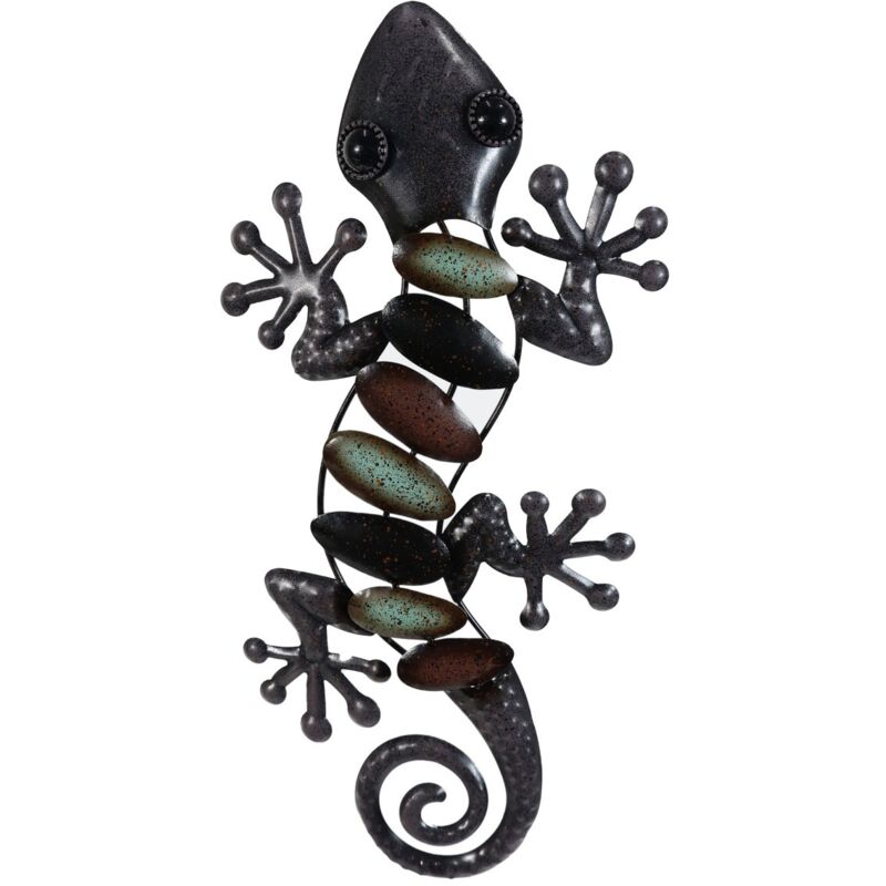 foto del prodotto signes grimalt ornamento da parete lucertola in metallo nero 38 cm