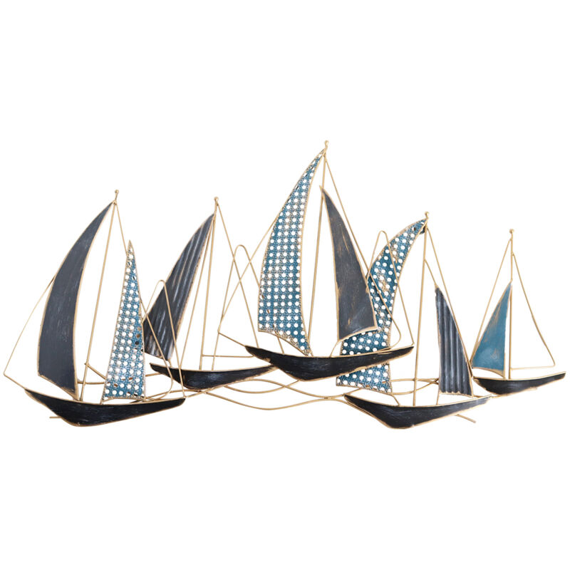 foto del prodotto signes grimalt ornamento da parete per barca a vela applicazioni in metallo grigio 50x92x3 cm decorazione nautica per la casa