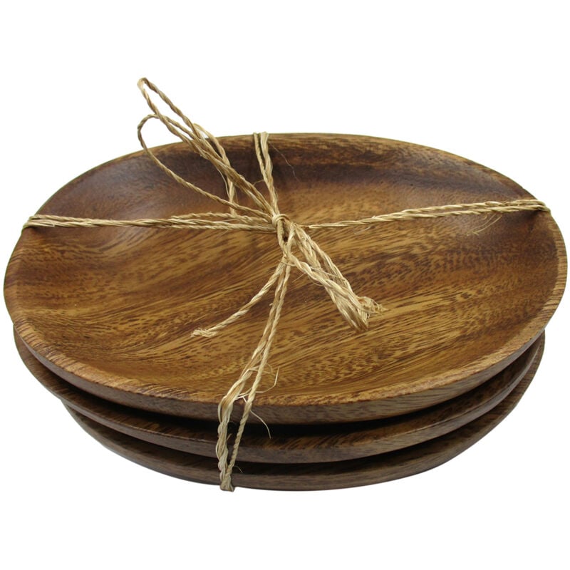 foto del prodotto signes grimalt - piatti 3u utensili piatto in legno di acacia marrone - 5x14x11 cm
