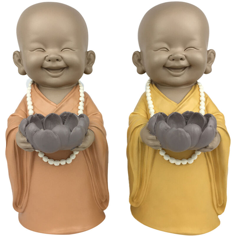 foto del prodotto signes grimalt portacandele monk 2u buddha beige 31x14x19 cm