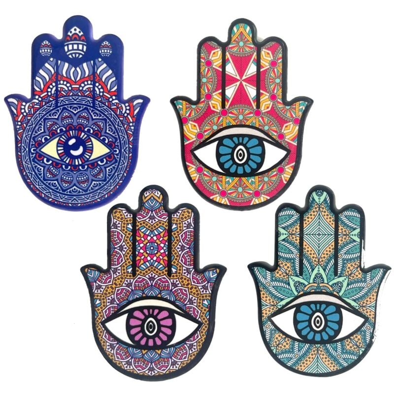foto del prodotto signes grimalt regalo magnetico in ceramica multicolore con mano di fatima india