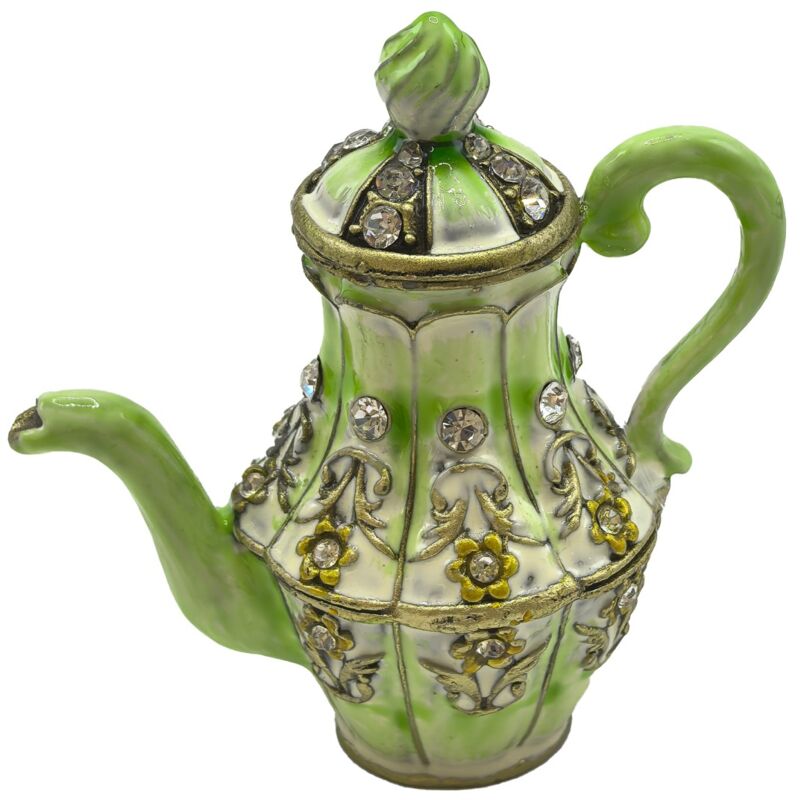 foto del prodotto signes grimalt scatola per teiera in metallo verde per conservare il t , accessorio da cucina elegante e funzionale per gli amanti del t 