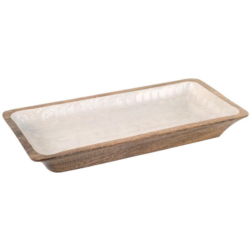 foto del prodotto signes grimalt - scatole e vassoi grandi vassoio rettangolare per stoviglie bianco - 5x38x18 cm