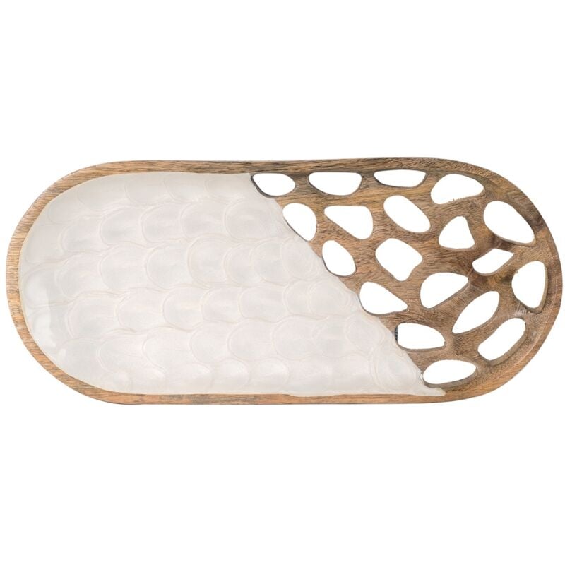 foto del prodotto signes grimalt scatole e vassoi rettangolari grandi vassoio decorativo bianco 3x33x15 cm