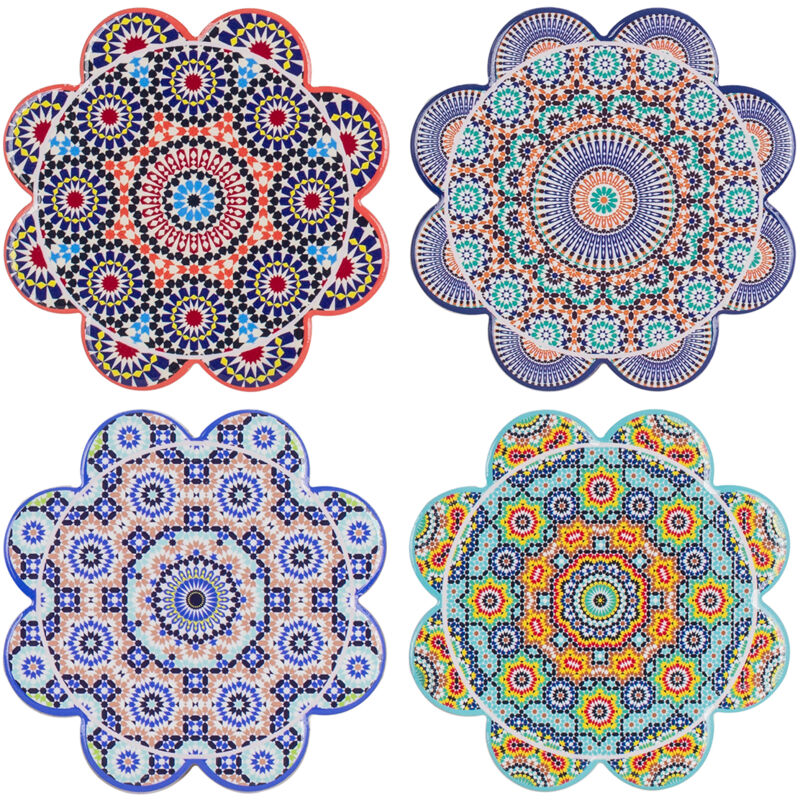 foto del prodotto signes grimalt sottobicchieri mandala 4u rotondi grigi set di 4 ideali per la decorazione della cucina vintage proteggi i tuoi mobili con