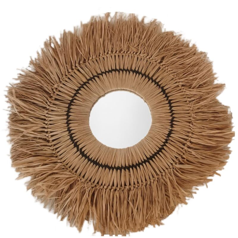 foto del prodotto signes grimalt specchio decorativo in palma naturale e alghe marine, design unico per uno stile boh mien ed elegante nella tua casa